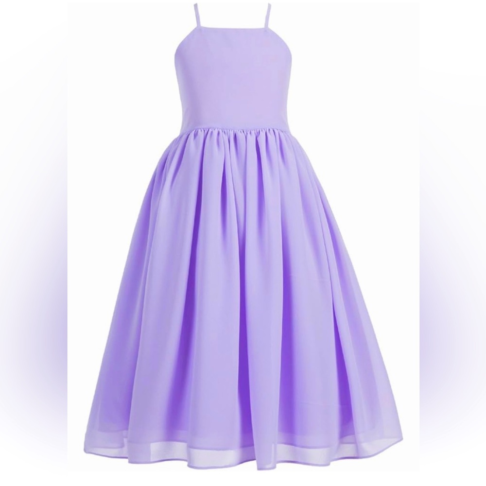 Cross cross chiffon formal flower girl dress